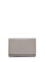 Leather Caviar Flap Wallet Crinkles Gray caviar 14049