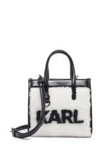 Small k/skuare shearling satchel-KARL LAGERFELD