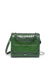 Medium Leather Ninon Croco Handbag Lancel Green ninon A10930