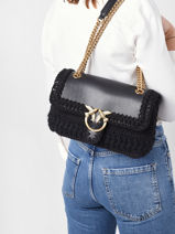 Shoulder Bag Love Bag Puff Leather Pinko Black love bag puff 1P22SQ-vue-porte