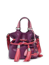 Small Leather Bucket Bag Premier Flirt Lancel Violet premier flirt A10530