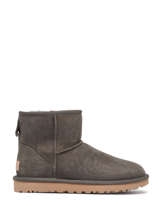 Classic Mini 2 Boots In Leather Ugg Gray women 1016222