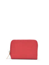 Coin Purse With Card Holder Miniprix Red grained 78SM2234