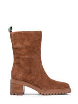 Heeled  Boots In Leather Tommy hilfiger Brown women 6620GTU