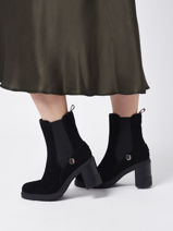 Heeled  Boots In Leather Tommy hilfiger Black women 6739BDS-vue-porte