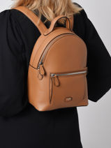 Small Leather Ninon Backpack Lancel Brown ninon A12093-vue-porte
