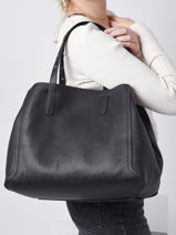 A4 Size  Shoulder Bag D Light Leather Gerard darel Black d light A440-vue-porte