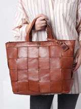 Satchel Heritage Leather Biba Brown heritage TRO1L-vue-porte