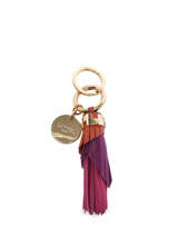 Leather Pompon Duo Keychain Lancel Multicolor charms A11933