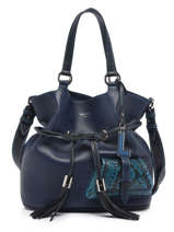 Medium Leather Premier Flirt Python Bucket Bag Lancel Blue premier flirt A11757