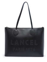 Leather Essential Tote Bag Lancel Black essential tote A12135