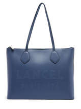 Leather Essential Tote Bag Lancel Blue essential tote A12135