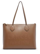 Leather Essential Tote Bag Lancel Brown essential tote A12135
