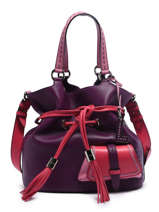 Medium Leather Bucket Bag Premier Flirt Lancel Violet premier flirt A10531