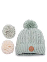 Hat With Removable Pompom Cabaia Green hats MOSCOWMU