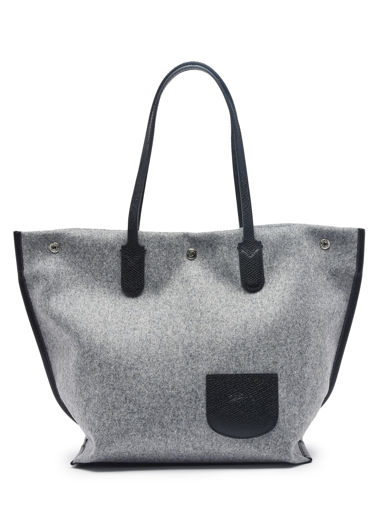 Longchamp Essential flanelle Hobo bag Gray-vue-porte
