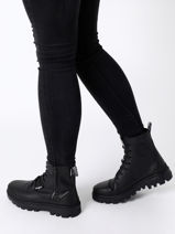 Boots Palla Trooper In Leather Palladium Black women 97207010-vue-porte