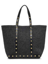 Large Filt Tote Bag With Leather Handles Vanessa bruno Gray cabas feutre 48V40315-vue-porte