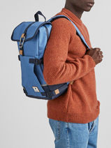 1 Compartment  Backpack  With 15" Laptop Sleeve Faguo Blue backpack 22LU0913-vue-porte