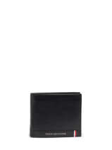 Leather Central Wallet Tommy hilfiger Black central AM10233-vue-porte