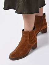 Heeled  Boots In Leather Gabor Brown women 43-vue-porte
