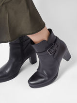 Heeled  Boots In Leather In Leather Gabor Black women 57-vue-porte