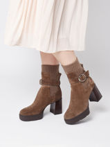 Boots Kalexi In Leather Unisa Brown women KALEXI-vue-porte