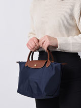 Longchamp Le pliage original Sacs port� main Bleu-vue-porte
