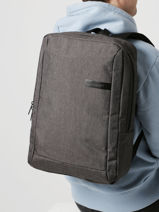 1 Compartment  Backpack  With 17" Laptop Sleeve Bagsmart Gray original BM301035-vue-porte