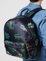 Backpack Lacoste Blue neo croc holiday NH4056HN-vue-porte