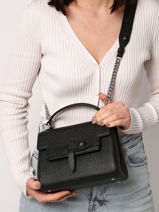 Medium Leather Sabrina Césari Crossbody Bag Le tanneur Black sabrina cesari TSCE1000-vue-porte