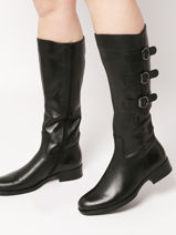 Riding  Boots In Leather Gabor Black women 27-vue-porte