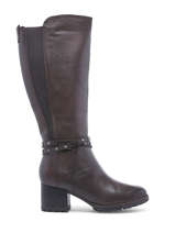 Heeled  Boots In Leather Tamaris Brown women 29