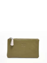 Leather Caviar Wallet Crinkles Green caviar 14196