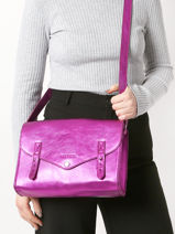 Crossbody Bag Ultraviolet Leather Paul marius Pink ultraviolet UV-vue-porte