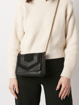 Sac Bandoulire Capri Cuir  Nat et nin Noir vintage CAPRI-vue-porte