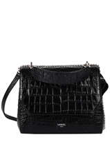 Medium Leather Ninon Croco Handbag Lancel Black ninon A10930