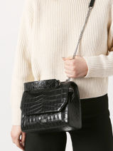 Medium Leather Ninon Croco Handbag Lancel Black ninon A10930-vue-porte