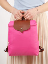 Longchamp Le pliage original Backpack Pink-vue-porte