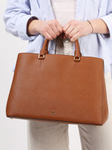 Leather Hanna 37 Satchel Lauren ralph lauren Brown hanna 31898556-vue-porte