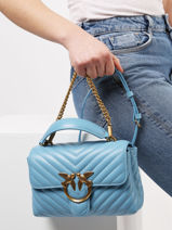 Sac Bandoulière Love Bag Quilt Cuir Pinko Bleu love bag quilt A0GK-vue-porte