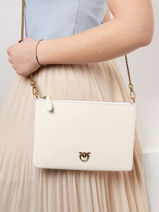 Leather Classic Love Flat Bag Pinko White love bag icon A0F1-vue-porte