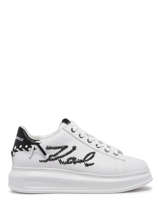 Sneakers Kapri Whipstitch En Cuir Karl lagerfeld Blanc women KL62572