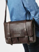 Leather Messenger Bag Arthur Arthur & aston Brown arthur 15-vue-porte