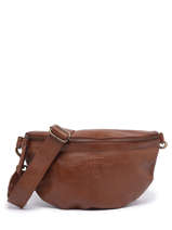 Leather Cow Belt Bag Basilic pepper Brown cow BCOW54