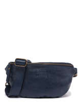Leather Cow Belt Bag Basilic pepper Blue cow BCOW55