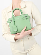 Small Leather Emilie Handbag Le tanneur Green emily TEMI1600-vue-porte