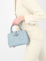 Longchamp Roseau Sacs porté main Bleu-vue-porte
