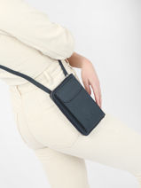 Leather Pocket Phone Pouch Nathan baume Blue n city 3-vue-porte