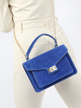 Leather Velvet Crossbody Bag Milano Blue velvet VE21061G-vue-porte